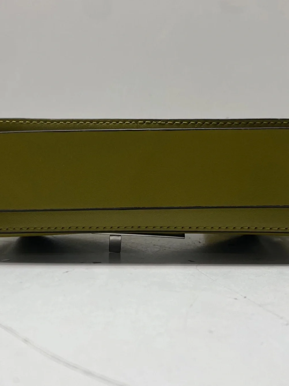 All Saints Olive Green Leather Crossbody with Silver-Tone Lock